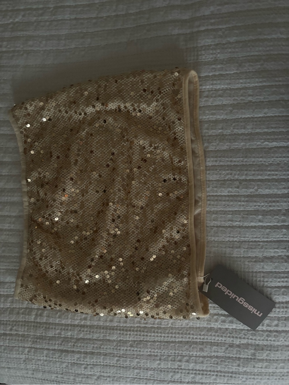 Missguided Gold Sequin Mini Skirt